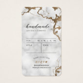Elegante gouden marmeren kleding Hang Label prijsl Visitekaartje (Achterkant)
