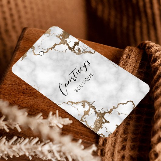 Elegante gouden marmeren kleding Hang Label prijsl Visitekaartje