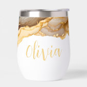 Elegante gouden marmeren monogram gepersonaliseerd (Links)