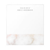 Elegante gouden marmeren monogram Van het bureau v Notitieblok (Voorkant)