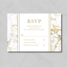 Elegante gouden marmeren trouw RSVP kaart