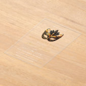 Elegante gouden maskerade feestverjaardag acryl uitnodigingen (Laagn)