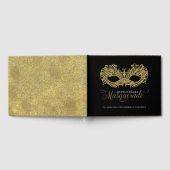 Elegante gouden maskerade Quinceanera Gastenboek (Volledig)