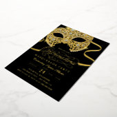 Elegante gouden maskerade Quinceanera uitnodiging (Gedraaid)