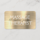 Elegante Gouden Massagetherapeut Visitekaartje (Voorkant)