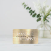 Elegante Gouden Massagetherapeut Visitekaartje (Staand voorkant)
