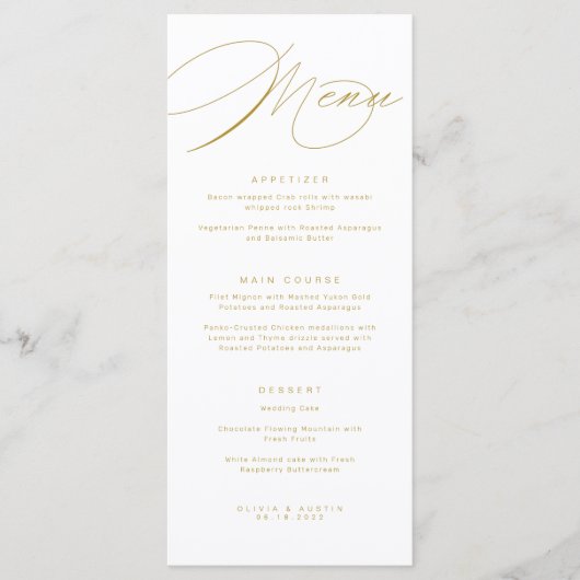 Elegante Gouden Menu (Voorkant)