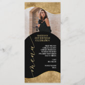 Elegante gouden menu plaatskaart met foto (Voorkant)