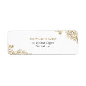 Elegante Gouden Merrière Samen Vrolijk Kerstfeest Etiket (Voorkant)