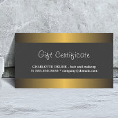 Elegante Gouden Metaal Witte Schoonheid Cadeaubon Kortingskaartje