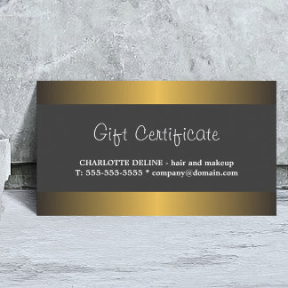 Elegante Gouden Metaal Witte Schoonheid Cadeaubon Kortingskaartje