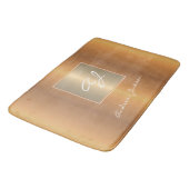 Elegante gouden metalen moderne script monogram na badmat (Gekanteld)