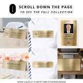 Elegante gouden metallic monogram consultant visitekaartje