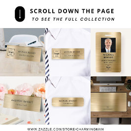 Elegante gouden metallic monogram consultant visitekaartje