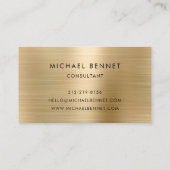Elegante gouden metallic monogram consultant visitekaartje (Achterkant)