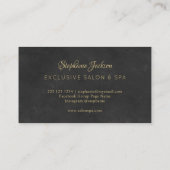 Elegante gouden metallic zwarte klassieker visitekaartje (Achterkant)