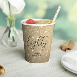 Elegante gouden mijlpaal verjaardag papieren bekers
