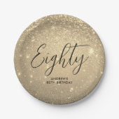 Elegante gouden mijlpaal verjaardag papieren bordje (Voorkant)