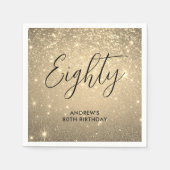 Elegante gouden mijlpaal verjaardag servet (Voorkant)