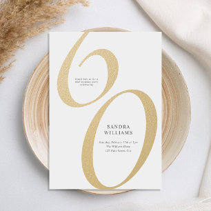 Elegante gouden minimalistische 60e verjaardag kaart