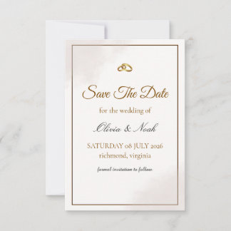 Elegante Gouden Minimalistische 'Save the Date'-ka Save The Date