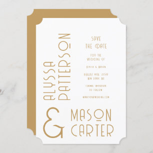 Elegante gouden moderne bruiloft save the date