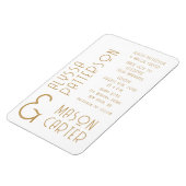 Elegante gouden moderne bruiloft save the date magneet (Linkerzijde)