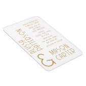 Elegante gouden moderne bruiloft save the date magneet (Rechterzijde)
