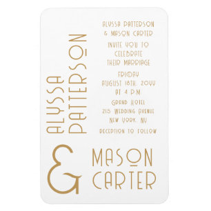 Elegante gouden moderne bruiloft save the date magneet