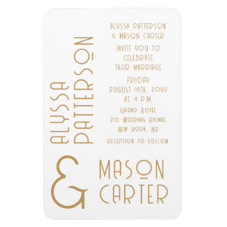 Elegante gouden moderne bruiloft save the date magneet