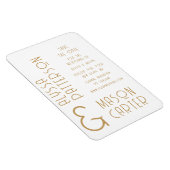 Elegante gouden moderne bruiloft save the date magneet (Rechterzijde)
