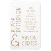 Elegante gouden moderne bruiloft save the date magneet (Verticaal)