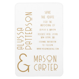 Elegante gouden moderne bruiloft save the date magneet