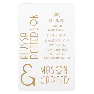 Elegante gouden moderne bruiloft save the date magneet