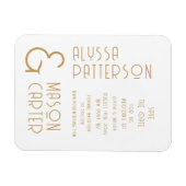Elegante gouden moderne bruiloft save the date magneet (Horizontaal)