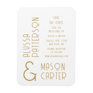 Elegante gouden moderne bruiloft save the date magneet