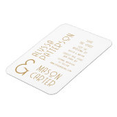 Elegante gouden moderne bruiloft save the date magneet (Linkerzijde)