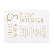 Elegante gouden moderne bruiloft save the date magneet (Horizontaal)