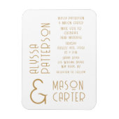 Elegante gouden moderne bruiloft save the date magneet (Verticaal)
