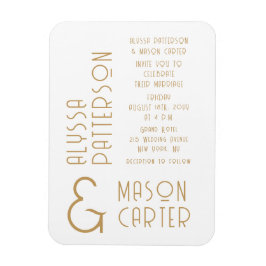 Elegante gouden moderne bruiloft save the date magneet