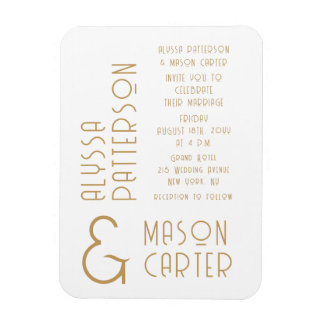 Elegante gouden moderne bruiloft save the date magneet