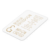Elegante gouden moderne bruiloft save the date magneet (Linkerzijde)