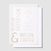 Elegante gouden moderne bruiloft save the date vellum uitnodigingen (Offset)