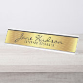 Elegante gouden moderne bureaunaambord bureau naambordje (Voorkant)