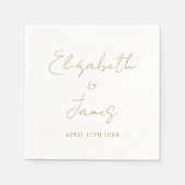 Elegante gouden moderne minimalistische script bru servet (Voorkant)