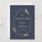 Elegante Gouden Moderne QR-Code Trouwkaart 'Save T Save The Date (Voorkant)
