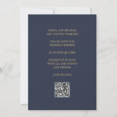 Elegante Gouden Moderne QR-Code Trouwkaart 'Save T Save The Date (Achterkant)