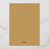 Elegante gouden moderne trouwfolie Save The Date Folie Uitnodiging (Achterkant)