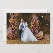 Elegante gouden moderne trouwfoto save the date (Achterkant)