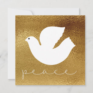Elegante Gouden Moderne Vredes Kerstkaart